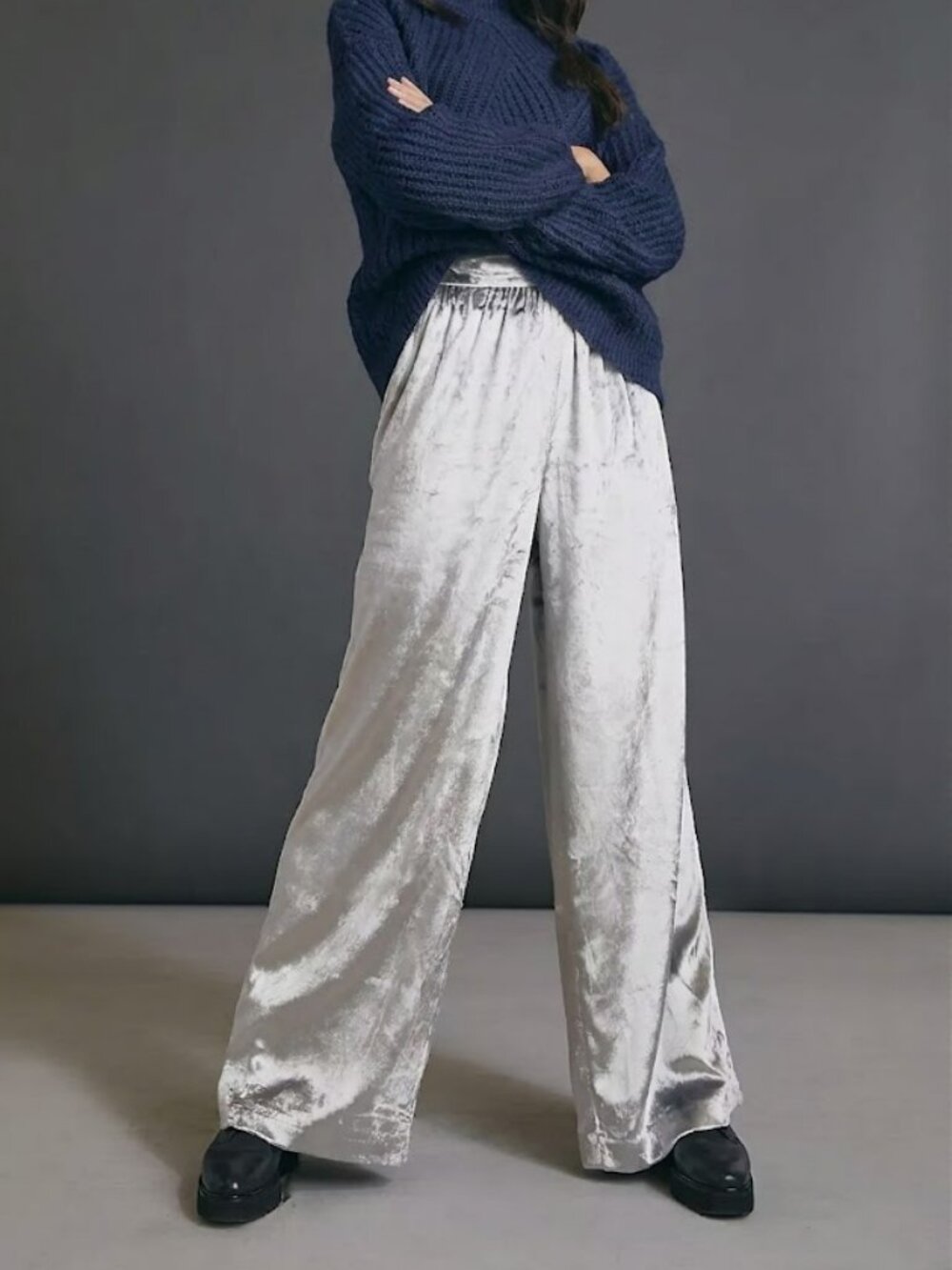 Maeve Anthropologie Anastacia Pants Velvet Wide-Leg Size M